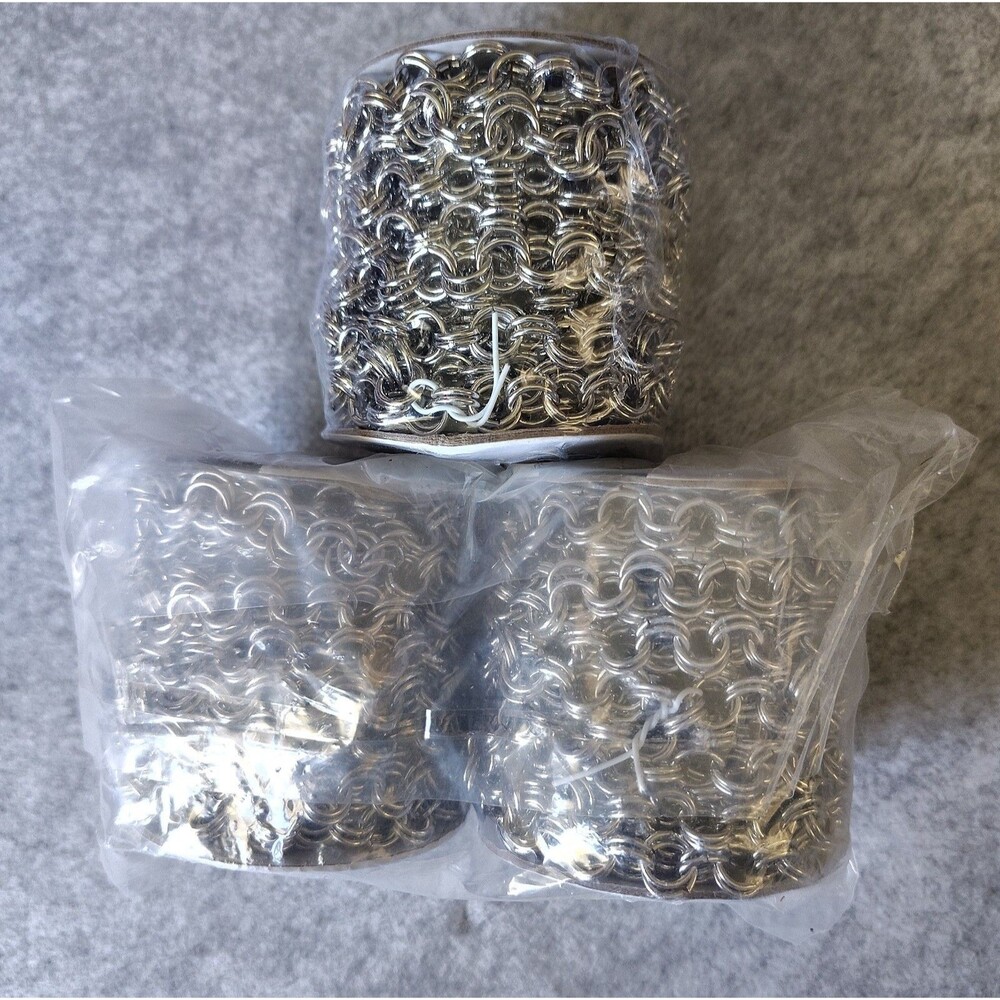 Bead Landing Chain Lot 3 6 Yd Spools Double Rhodium Nickel Free Jewelry Craft